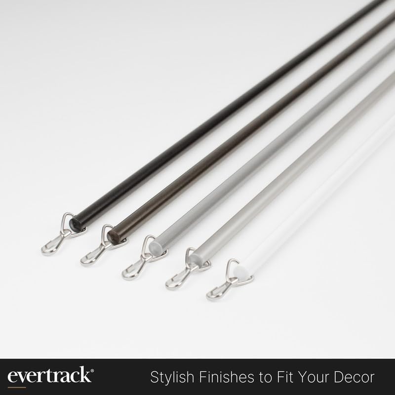 EverTrack Curtain Wand - Aluminum Curtain and Drapery Pull Rod with Stainless Steel Hardware for Curtains, Draperies, and Room Divider Curtains - 36 Inches, Metallic Black - Pack of 2 - Image 5